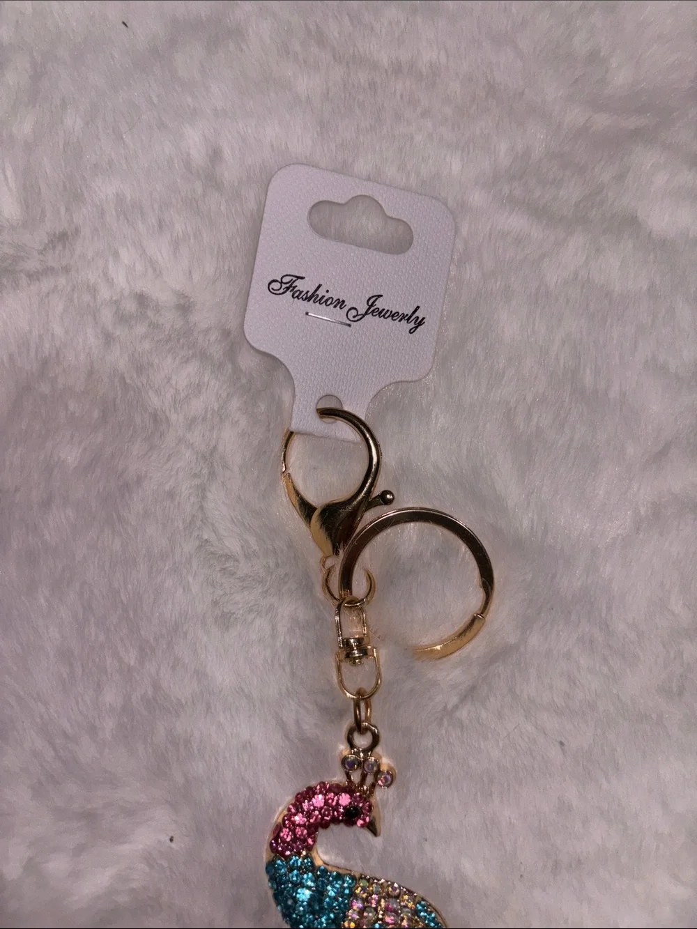 Fashion Jewelry Multicolor Peacock Crystal Keychain - Pink, Blue, Green, Gold
